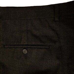Hart Schaffner Marx Dark Gray Worsted Wool Mens Dress Trousers 41" x 27.5"